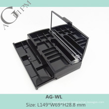 Magnetic Lid Rectangular Two Layer Multi-Grid Eye Shadow Box With Mirror AG-WL, AGPM Cosmetic Packaging, Custom colors/Logo